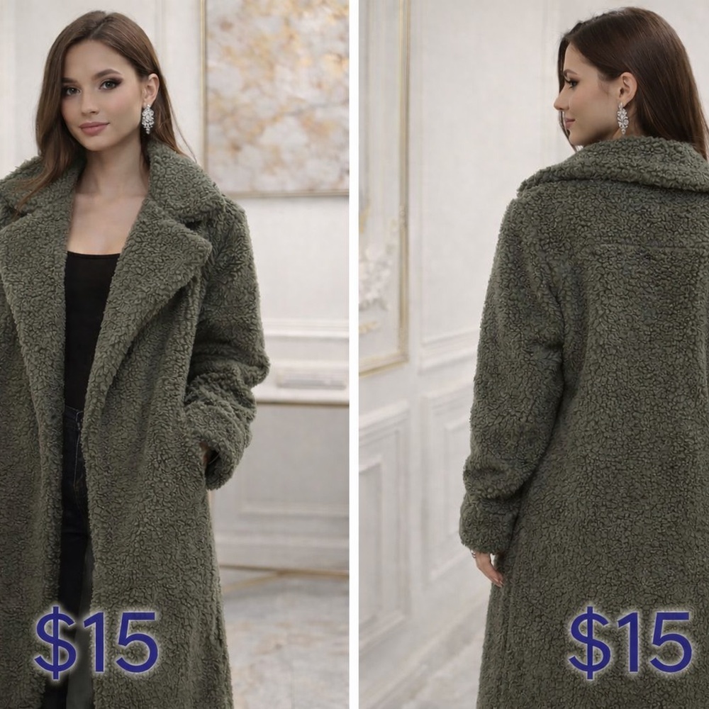 Only Dark Green Teddy Jacket